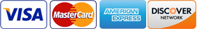 Visa, Mastercard, Discover logos